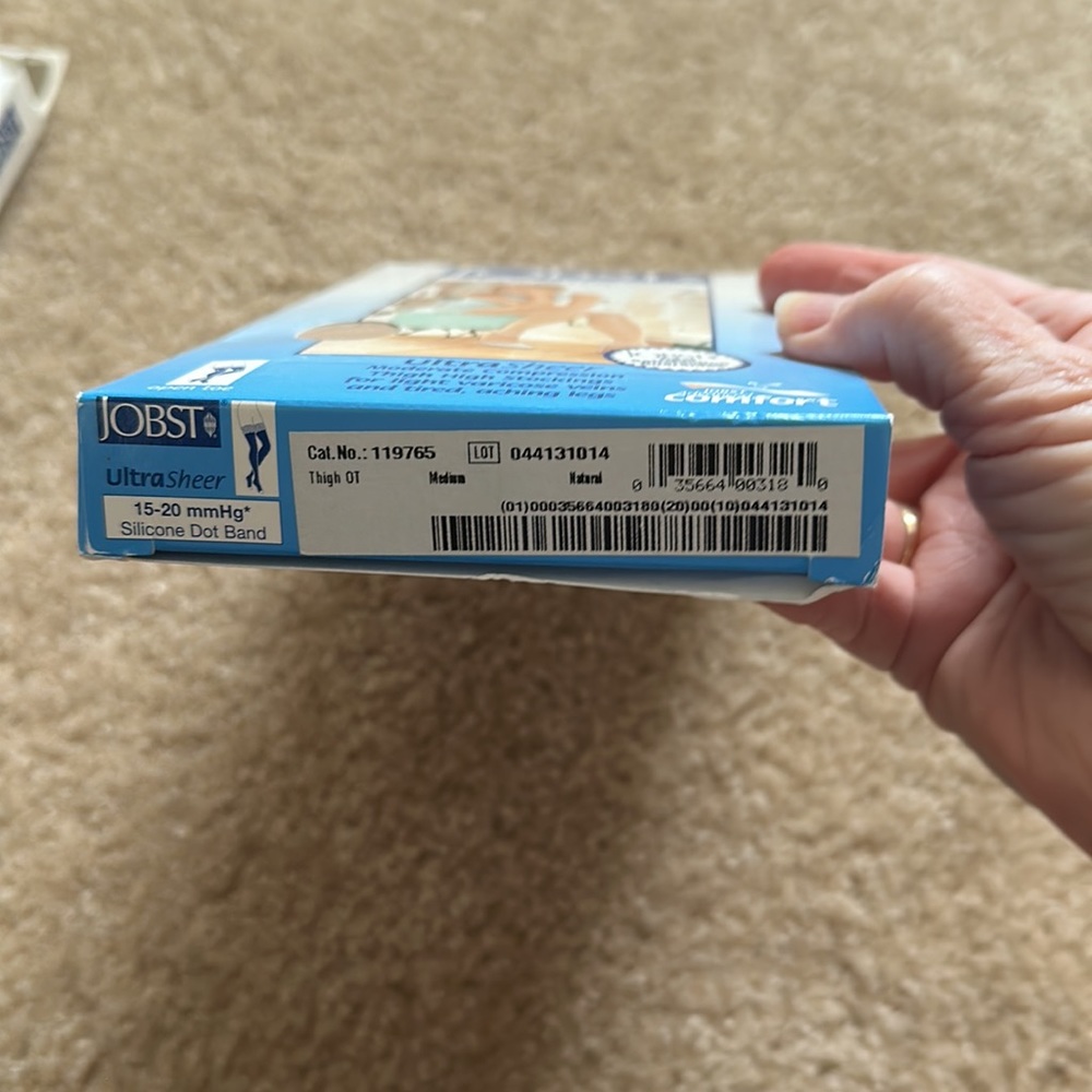 New in Box, Jobst Ultrasheer Thigh High Compression Stockings, 15-20 mmHg, Med. - Picture 2 of 4